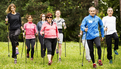 Roselyne Bachelot, ex health and sports minister, also enjoys the Nordic walking