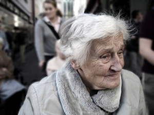 dependent elderly woman