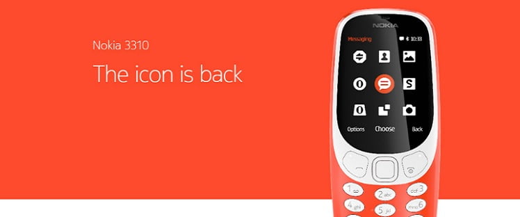 Nokia 3310 phone - The icon is back